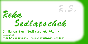 reka sedlatschek business card